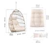 New Beige Hanging Egg Chair with Cushion & Hardware, 29"x24"x42" Steel Rattan, Indoor/Outdoor- complete - 2