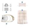 New Beige Hanging Egg Chair with Cushion & Hardware, 29"x24"x42" Steel Rattan, Indoor/Outdoor- complete - 3
