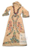 Vintage Size LG Women's Hooded Embroidered Tunic Dress, Long Kurt, Hippie Caftan