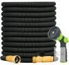 Bluebala 25 FT Expandable Garden Hose with 8-Pattern Nozzle, Brass Fittings, Kink-Free Design
