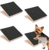 Pet Stair Step Aids, Set of 4, 11.8"x11"x10", Wood Base, Anti-Slip Surface, For Small Pets