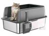 ZACA CB001 Stainless Steel Cat Litter Box with High Sides and Scoop