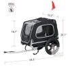 NEW Bicycle Pet Trailer, 88 lb Capacity, 54"x23"x28", 15" Wheels, Safety Flag, Black - 2
