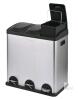 As New - Step N&rsquo; Sort 60L 3-Compartment Trash & Recycling Bin &ndash; Triple Kitchen Waste System with Step Pedals . Crack to lid on far left . Pedals all work - 2