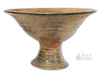 Very Old Possible Antique Salt Sluice Pedestal Bowl, 10.65" Diameter &times; 6.25" - 6.8" Rim, VERY Sturdy No Chips or Cracks