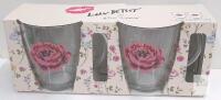 Betsey Johnson Luv Betsey Glass Floral Coffee Mug Set, 4.9 oz (145 ml) Each, Set of 2
