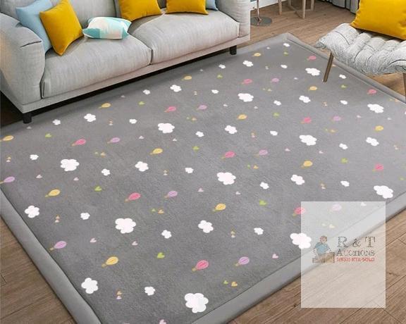 New N&V 1.25" Thick Baby Play Mat with Non-Slip Backing , Vacuum Sealed - Grey . 78"&times;95"