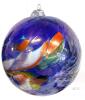 Zorza Poland Handblown Art Glass Gazing Ball / Sun Catcher / Friendship Ball / Witch Ball, 5" Tall No Chips or Cracks