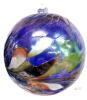 Zorza Poland Handblown Art Glass Gazing Ball / Sun Catcher / Friendship Ball / Witch Ball, 5" Tall No Chips or Cracks - 2