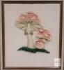 Framed Retro Punch Needle Mushroom Wall Art, Handmade Textile, - 2