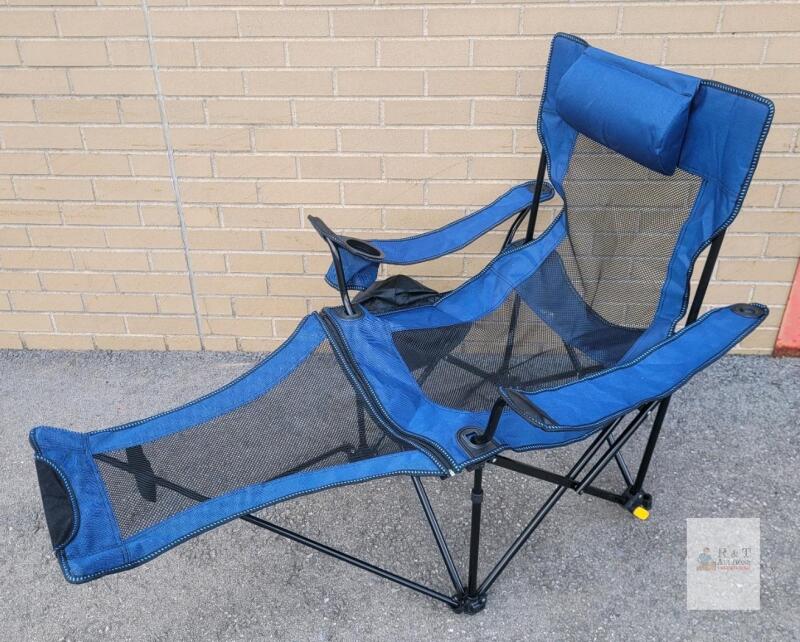 new Folding Portable Reclining Camping Chair with Mesh Fabric and Carry Bag