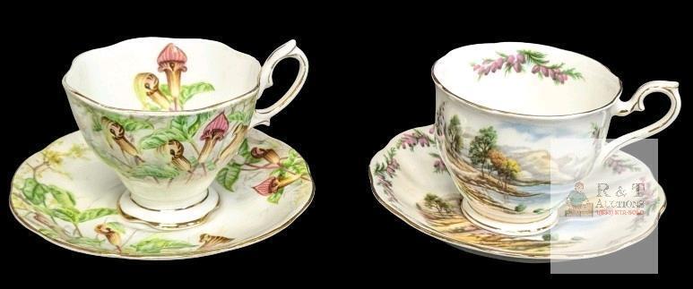 2 Vintage Royal Albert Tea Cups & Saucers : Jack-in-the-Pulpit & Road to the Isles (Traditional British Songs Series of Six), No Chips or Cracks - Ring True