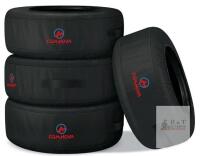 New Comnova Seasonal Tire Covers - 4 Pack - Spare Tire Cover w/Handle, Waterproof Heavy Duty Fade-Resistant Tire Storage Bag, Fits Tire Diameters 22" - 31", Black