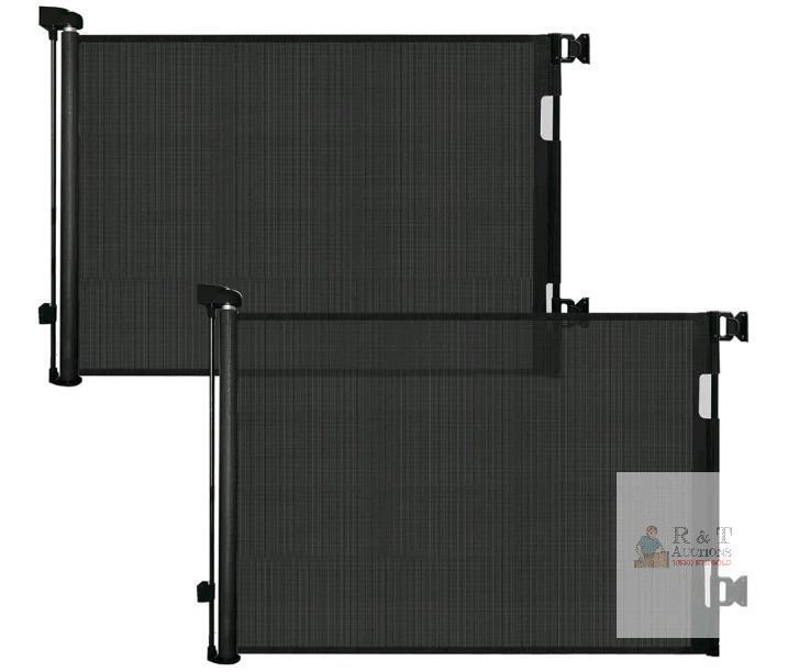 Retractable Safety Gate, Black, 55" Max Opening, 33" Height, Set of 2, Wall-Mount