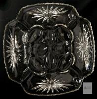 Vintage Unsigned Anchor Hocking Pressed Glass Deviled Egg & Appetizer Plate, 11.75" &times; 11.75" - No Chips or Cracks