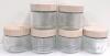 Set of 6 Glass Storage Jars with Bamboo Lids, Airtight, 7 oz Capacity, 3.5" Diameter new