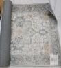 Large Machine-Made Oriental Area Rug 36*85", Gray/Cream/Gold, Low Pile, Synthetic Fiber