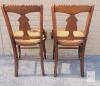 Pair Victorian Eastlake Style Cane Seat Armchairs Circa 1880 Ornate Carved Walnut/Oak Wood one seat damaged - 4
