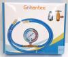 Gohantee R134a Recharge Hose Kit with Analog Gauge, 19" Hose, Quick Connect, Can Tap Valve