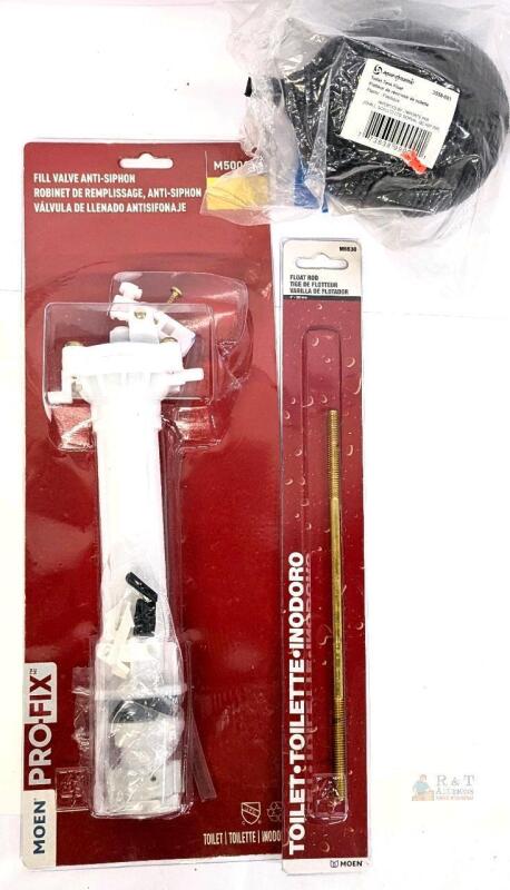 New Toilet Plumbing : MOEN Fill Valve Anti-Siphon M5001 8&frac12;" 216mm & Float Rod M5430 + Aqua Dynamic Toilet Tank Float 3558-001