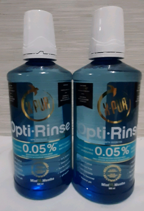 New, 2 Opti-Rinse Mouth Wash 500ml