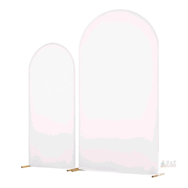 New Gold Arch Backdrop Stand w/White Cloth Cover , Set of 2