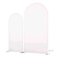 New Gold Arch Backdrop Stand w/White Cloth Cover , Set of 2