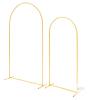 New Gold Arch Backdrop Stand w/White Cloth Cover , Set of 2 - 2