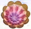 Waltherglas Germany Art Glass Tulip Flower Bowl Small, Pink & Gold, 4.8"d &times; 2.65" Tall, No Chips or Cracks - 3