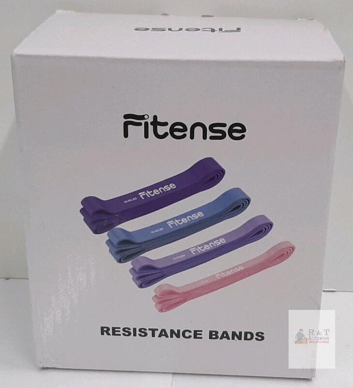 Fitense RB01 Resistance Bands Set, 4 Loop Bands, 5-80 lbs, Latex, Multiple Colors