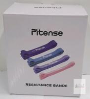 Fitense RB01 Resistance Bands Set, 4 Loop Bands, 5-80 lbs, Latex, Multiple Colors