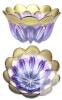 Waltherglas Germany Art Glass Tulip Flower Bowl Medium, Likac & Gold, 8.7"d &times; 5" Tall, No Chips or Cracks