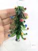 3 Large Handblown Christmas Tree-Stem Wine Glasses, 9" Tall, No Chips or Cracks, Some Rough Spots Can Be Felt On Painted " Ornament " Tips - 2