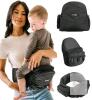 Tushbaby Black Hip Seat Baby Carrier, 4 Positions, 44 lb Capacity, Multiple Storage Pockets