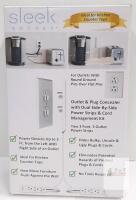 Sleek Socket 3-2XIDOWN-OVSZ-W Dual 3ft 3-Outlet Power Strip Kit, Conceals Plugs, ETL, White
