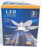 LED Flower Fan Light, 20.5" Ceiling Fan, Integrated 40W LED, 3 Speeds, Remote, CE/ROHS, White/Black/Blue