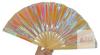 New XL 24" Across 13.5" Long Iridescent Pink Bamboo Hand Fan | Festival Merch | Vinyl Shimmer Clack Fan | Thwoorp Fan | EDM Rave accessories | Pride Festival | Holographic Ibiza Holiday
