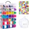INSCRAFT 7-Layer Stackable Loom Band Organizer Kit with 70 Adjustable Compartments