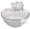 Mayfair & Jackson Clear Glass Fruit Garden Pattern 3-Piece Chip & Dip Set, Up To 10" Diam &times; 4.5" Tall - Excellent Condition, No Chips or Cracks - 2