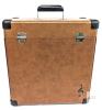 Vinyl Record Storage Box With Fully Removable Lid, 6.75" &times; 13.65" &times; 14.75" Tall, Name Written on Handle, In Very Good Condition - 5