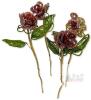Antique Early 1920s Handmade Glass Beaded Flowers, 4 String-Wrapped Stems