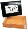 CLARENCE A. WELLS Black Gloss Signed Haida Wooden Keepsake Box with Carved Eagle and Orca, Canadian Aboriginal Artisan, 7.85" &times; 11.2" &times; 2.4" High - 3