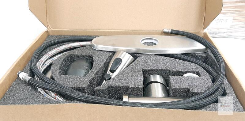 TEKXDD Pull-Down Kitchen Faucet, Brushed Nickel, Single Handle, Deck Mount, Model X004UGNUMV