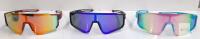 Sport Performance Shield Sunglasses with Mirrored Lenses and Wraparound Design