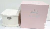 Jozen Gift White Ballerina Musical Jewelry Box with Mirror & Pink Gift Box, New