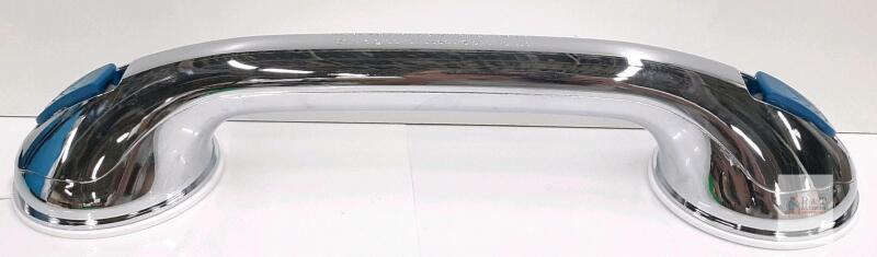 Suction Cup Grab Bar Chrome Finish, 16-inch, Dual Locking Tabs, Temporary Mobility Aid