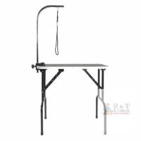 Foldable Dog Grooming Table with Adjustable Arm, 36" x 24", 150 lb Capacity