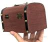 New Wood and Leather Treasure Chest Piggy Bank With Lock & Keys, 14.5 x 10.5 cm - 4
