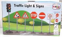 Kiddie Play Traffic Light & Road Sign Set, 6 Pieces, 28&rdquo; Signs, Working Traffic Signal