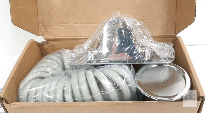 Faucet-Mounted Handheld Shower Head Kit with Adapters and Coiled Hose